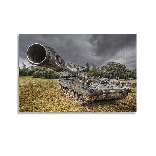 NOHF Poster Militärpanzer Panzerhaubitze 2000 PZH-2000, Wandkunstdruck, Retro, ästhetische Raumdekoration, Bürodekoration, 50 x 75 cm, ungerahmt von NOHF
