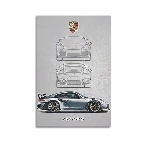 NOHF Sportwagen-Poster für 911 GT2 RS 2018, Wandkunstdruck, Retro-Ästhetik, Raumdekoration, Bürodekoration, 20 x 30 cm, ungerahmt von NOHF