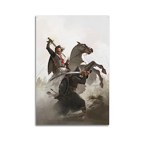 NOHF Vintage-Poster, mittelalterlicher Ritter Templar, vs. Eliteislamischer Mubarizun, Wandkunstdruck, Retro, ästhetische Raumdekoration, 30 x 45 cm, ungerahmt von NOHF
