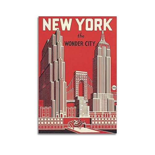 NOHF Vintage-Reiseposter New York (3), Wandkunstdruck, Retro-Ästhetik, Raumdekoration, Bürodekoration, 50 x 75 cm, ungerahmt von NOHF