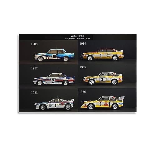 NOHF Walter Rohrl Rallye Monte Carlo 1980–1986 Poster, Wandkunstdruck, Retro-Ästhetik, Raumdekoration, Bürodekoration, 30 x 45 cm, ungerahmt von NOHF