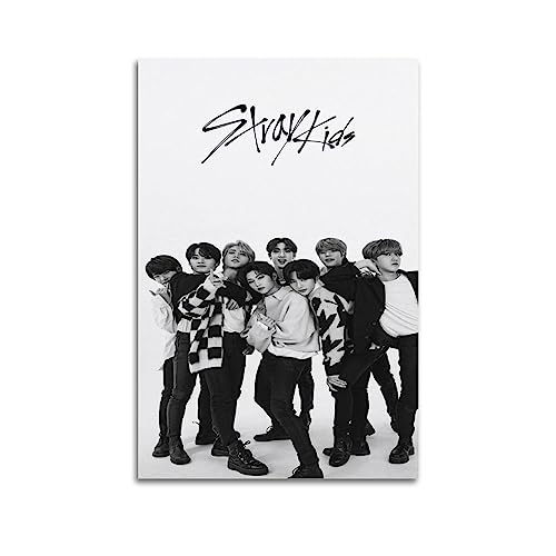 Schwarz-weißes SKZ-Poster Stray Kids Kpop Poster Koreanische Pop-Gruppe Poster von NOHF