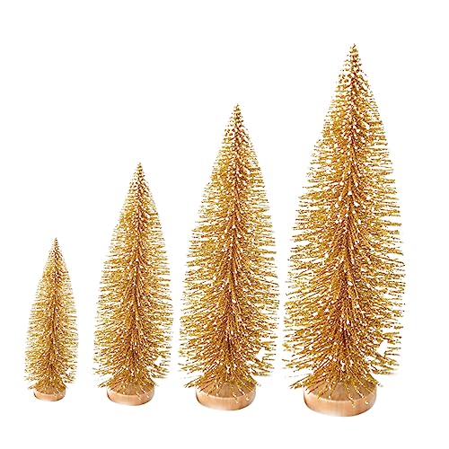 NOLITOY 4 Stück Künstlich Mini-weihnachtskiefer Mini-sisalbäume Tischschnee Frost Bäume Tisch-Weihnachtsbaum Mini-schneefrostbäume Feiertagstischbäume Schreibtisch Dekorationen 15c Bambus von NOLITOY