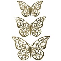 12 Stück 3D-Schmetterlinge aus Metall, Wanddekoration – Blattgold von NORTHIX