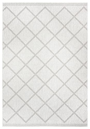 NORTHRUGS In- und Outdoor Teppich Corsica 120x170cm - Wendeteppich Wetterfest Modern Geometrisches Muster Teppich für Balkon Terrasse Garten Wintergarten Wohnzimmerteppich Wasserfest in Linen von NORTHRUGS