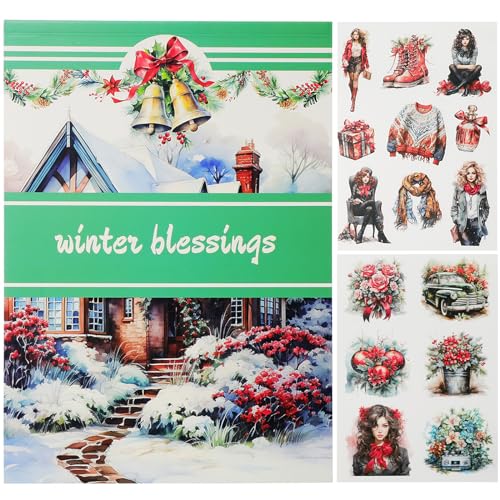 NOTIONSLAND Weihnachten Washi Aufkleber für Journaling, 20 Blätter Weihnachten Blätter Scrapbooking Supplies, 100pcs + Aufkleber Supplies Dekoration Journaling Supplies von NOTIONSLAND