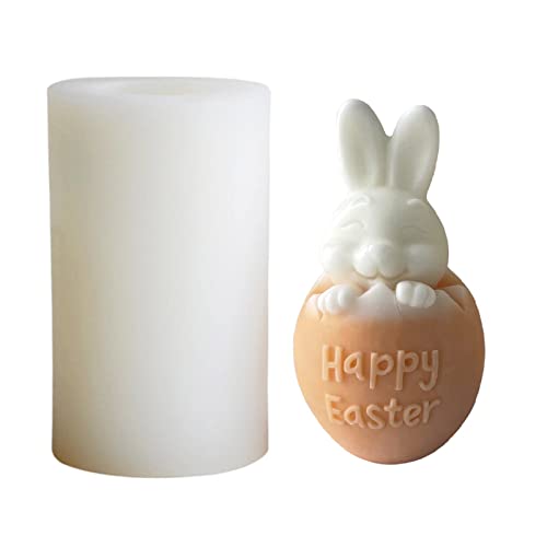 Ostern Silikonform Kaninchen 3D Osterhase Kerzenformen DIY Silikon Eierschalen, Gießform Seifenform Mousse Kuchenform für Tortendeko, Sojawachs Kerzen, Schokolade, Aromasteinen von NSXIN