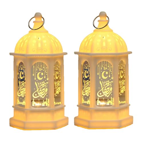 Ramadan Deko Lampe, Eid Mubarak Laterne Hängend Mond Stern Dekoration, Ramadan Dekoration Laterne, Vintage Ramadan Deko Licht für Muslimische Festival Dekorative (2Stk/StilA) von NSXIN