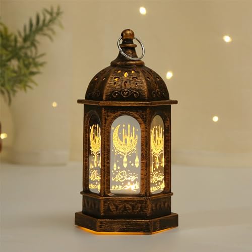 Ramadan Deko Lampe, Eid Mubarak Laterne Hängend Mond Stern Dekoration, Ramadan Dekoration Laterne, Vintage Ramadan Deko Licht für Muslimische Festival Dekorative (Stil E) von NSXIN