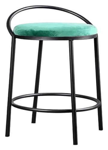 NTTNL Barhocker Moderner, minimalistischer Barstuhl aus Schmiedeeisen, hohe Hocker, Barhocker for Zuhause, Frühstück, Bar, Theke, Küche, Sitzhöhe: 65 cm Style (Color : Green) von NTTNL