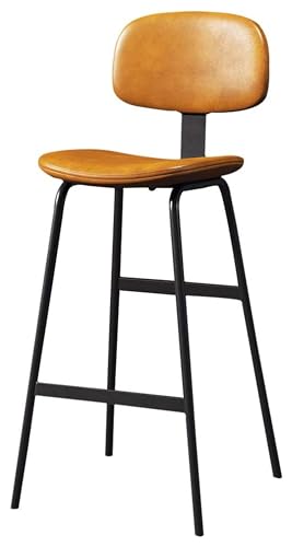 NTTNL Barhocker Theken-Barhocker, Kunstledersitz mit hoher Rückenlehne, Fußstütze, Esszimmerstuhl, Wohnmöbel for Küche, Pub, Bistro Style (Color : #1, Size : Height 65cm) von NTTNL