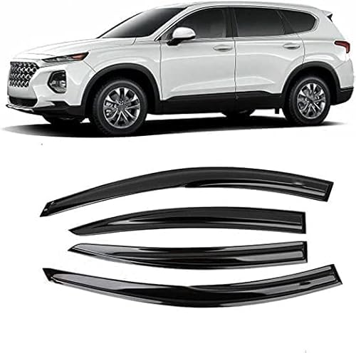 NVADE 4 Stück Autofenster Windabweiser für Hyundai Santa Fe 2019 2020 2021, Vorn Und Hinten Langlebiger Regenschutz Seitenfenster Luftabweiser, Fenster ZubehöR von NVADE