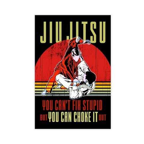 NWGACS Jiu Jitsu BJJ Vintage-Leinwand-Poster, Schlafzimmerdekoration, Sportlandschaft, Büro, Raumdekoration, Geschenk, ungerahmt, 60 x 90 cm von NWGACS