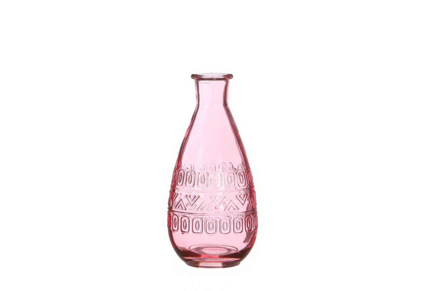 NaDeco Dekovase Glas Flasche Rome in Hellpink h. 15,8 cm Ø 7,5 cm von NaDeco