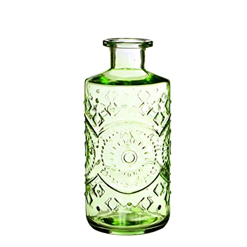 NaDeco Glasflasche 'Berlin', Höhe 21cm, Durchmesser 9cm, 1 Liter, viele Farben zur Auswahl | Glasvase | Deko-Flaschen | Glas-Flaschen | Kleine Deko-Vasen | Kleine Flaschen, Farbe:Hellgrün von NaDeco