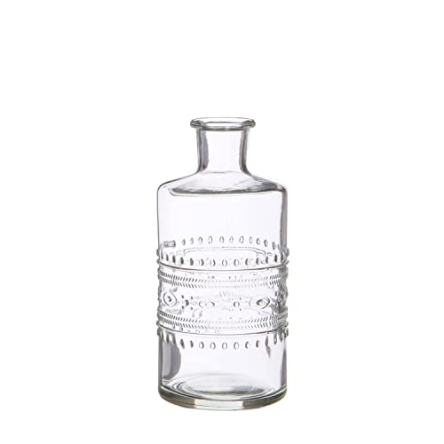 NaDeco Glasflasche 'Porto', Höhe 14,5cm, Durchmesser 7,5cm, viele Farben zur Auswahl | Glasvase | Dekoflasche | Glas-Flaschen | Kleine Deko-Vasen | Kleine Deko-Blumenvase, Farbe:Glasklar von NaDeco