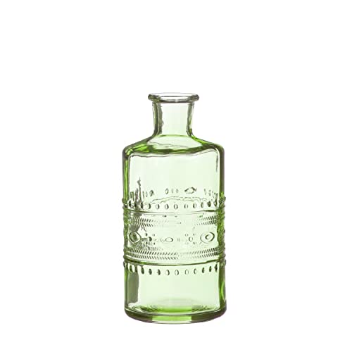 NaDeco Glasflasche 'Porto', Höhe 14,5cm, Durchmesser 7,5cm, viele Farben zur Auswahl | Glasvase | Dekoflasche | Glas-Flaschen | Kleine Deko-Vasen | Kleine Deko-Blumenvase, Farbe:Hellgrün von NaDeco
