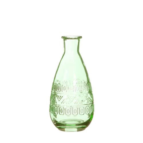 NaDeco Glasflasche 'Rome', Höhe 15,8cm, Durchmesser 7,5cm, viele Farben zur Auswahl | Glasvase Dekoflasche | Glas-Flaschen | Deko-Vasen | Kleine Flaschen | Deko-Blumenvase, Farbe:Hellgrün von NaDeco