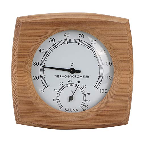 Nachukan 2-in-1-Holz-Thermo-Hygrometer Für Den Innenbereich – Saunaraum-Zubehör – Dampfbad-Thermometer Und Hygrometer von Nachukan