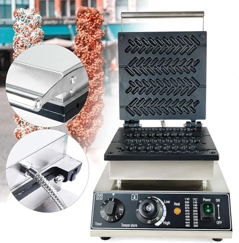 1.7KW Waffeleisen Grill Profi Belgisches Waffeleisen Antihaftbeschichtung Platten Waffelautomat mit Temperaturregelung und Timer Kommerzielles Waffelmaschine,50~300℃ von NadineDutol