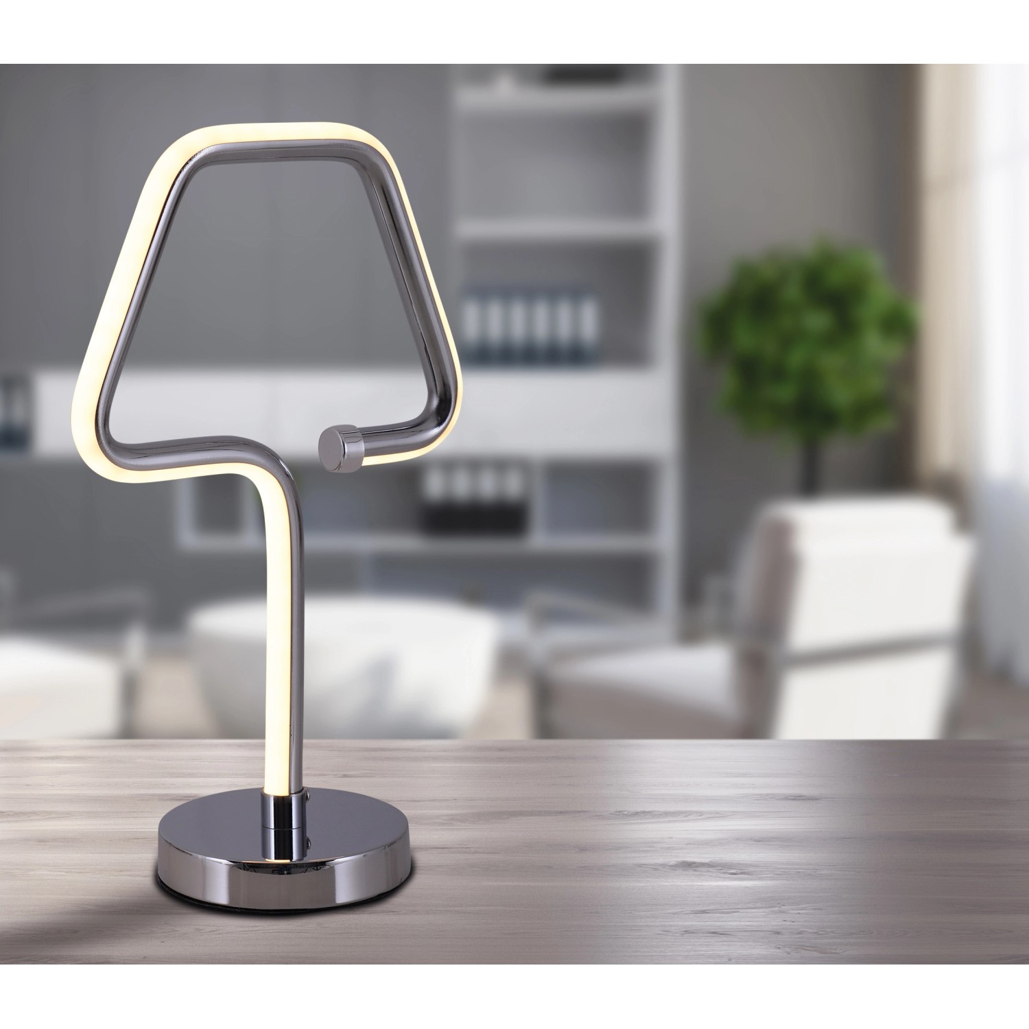 Näve LED-Tischleuchte Loop Line Chrom 30 cm von Näve