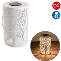 näve LED Solarleuchte "Wald", 1 flammig-flammig, rund D: 12cm, H: 20cm, weiß, Waldmotiv, warmweißes Licht, Akku, Griff von Näve