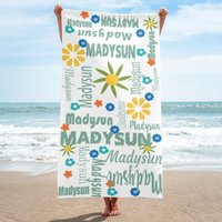 Personalisierte Strandtücher, Strandtuch Mit Individuellem Namen, Handtuch Text, Individuelle Pool-Reise-Strand - Und Badetücher Für Kinder von NaisiDesign