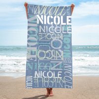Personalisiertes Strandtuch, Benutzerdefinierter Name Text Handtuch, Pool Reise Strand - Und Badetücher Für Kinder Erwachsene von NaisiDesign