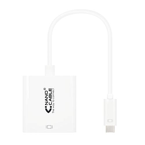 Nanocable 10.16.4103 - USB-C zu DVI-D Konverter, USB-C/M-DVI-D/H 24+1, Dual Link, weiß von NANOCABLE