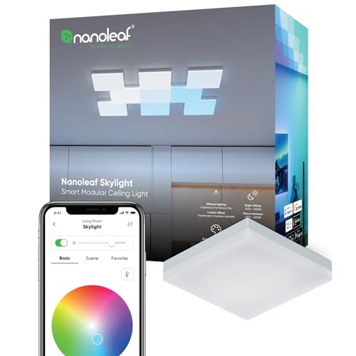 Nanoleaf Skylight Erweiterungs-Kit, 1 zusätzliche LED Deckenleuchte - Smarte Modulare WLAN LED RGBCW Deckenlampe, 16 Mio. Farben, Musik & Bildschirm Sync, Funktioniert mit Apple Home Alexa Google Home von Nanoleaf