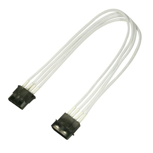 Nanoxia 900400025 4-Pin Molex Verlängerungskabel, 30 cm, Weißer Einzelsleeve von Nanoxia