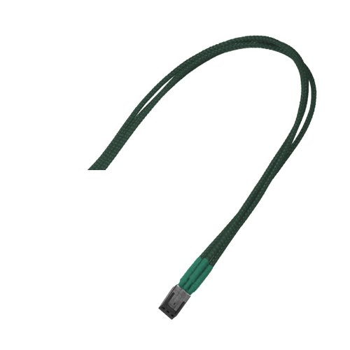 Nanoxia 900500017 3-Pin Molex Verlängerungskabel, 30 cm, Grüner Einzelsleeve von Nanoxia