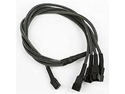 Nanoxia 900600005 3-Pin Molex auf 4 x 3-Pin Adapterkabel, 60 cm, Carbonfarbener Sleeve von Nanoxia