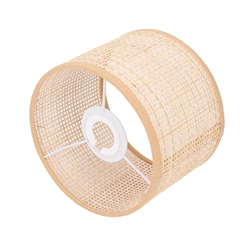 Gewebte Lichtabdeckung Lampenschirme Stehlampe Rattan Lampenschirm Rattan Lampenschirm Hängelampe Korb Lampenschirm Lampenschirm Beige,Leichter Rattan-Lampenschirm-Ersatz Für E27 E14 Tischlampe von Naroote