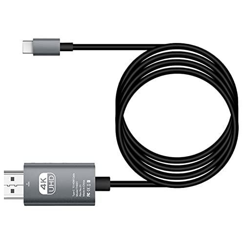 Naroote Typ C zu HD-Kabel, 4K DP Alternate Mode 16 Gbps Typ C zu HD Multimedia-Schnittstellenkabel Kupfer-PVC für Projektor (Schwarz) von Naroote