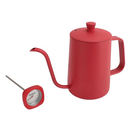 Wasserkocher Zum Übergießen von Kaffee, 600 Ml, Mehrzweck-Wasserkocher aus Edelstahl mit Thermometer für den Heimgebrauch von Naroote