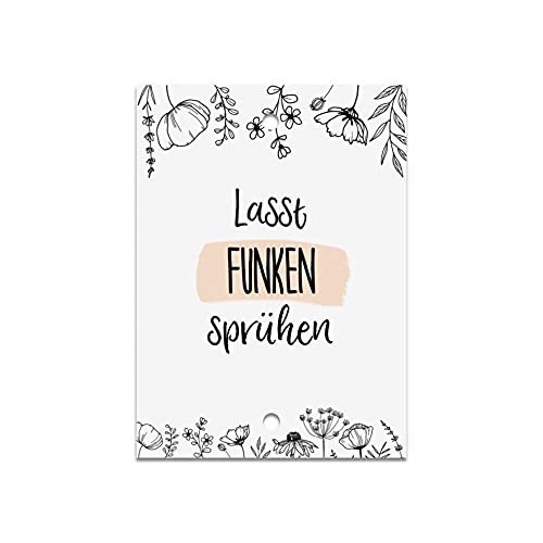 50 Wunderkerzenschilder Hochzeit Schilder für Wunderkerzen Gastgeschenk Hochzeit Lasst Funken sprühen (FLOWERS) von Nastami