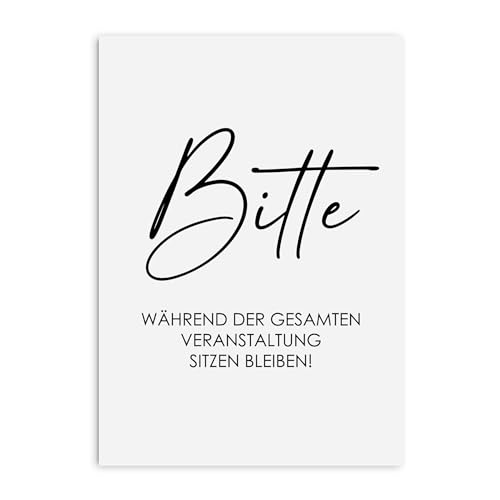 Nastami Poster Badezimmer Spruch Poster Toilette Geschenk Einzug (Bitte sitzen bleiben, DIN A3) von Nastami