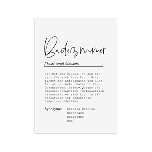 Nastami Poster Badezimmer Spruch Poster Toilette Geschenk Einzug (Definition Badezimmer, DIN A3) von Nastami