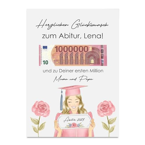 Nastami Poster ERSTE MILLION Geldgeschenk personalisierbar Geschenk zur Hochzeit, zum Abitur, zur Jugendweihe (Abitur, DIN A4) von Nastami