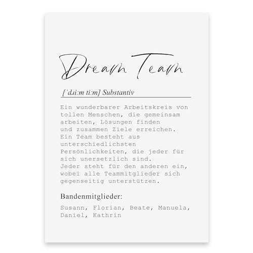 Poster DEFINITION personalisiert mit Namen als Geschenk (Dream Team, DIN A3) von Nastami