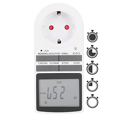 Timer-Steckdose, 12/24-Stunden-LCD-Display, Timer, programmierbare Timing-Steckdose, Wandstecker, Innenzeit-Netzschalter, mechanischer Küchengeräte-Timer, EU 240 V von Natudeco