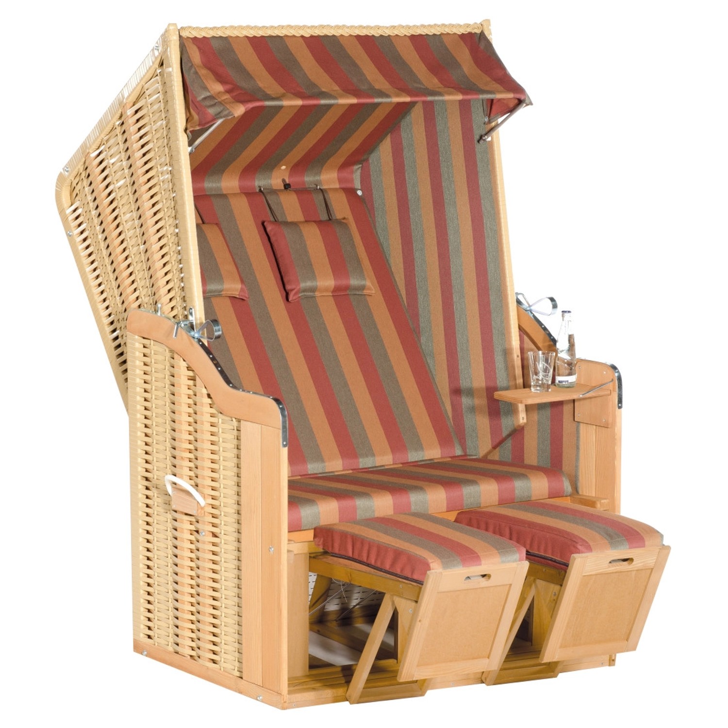 Natur24 Gartenstrandkorb Rustikal 50 2-Sitzer Kunststoffgeflecht Beige-Rot Natur24 Gartenstrandkorb Rustikal 50 2-Sitzer Kunststoffgeflecht Beige-Rot von Natur24