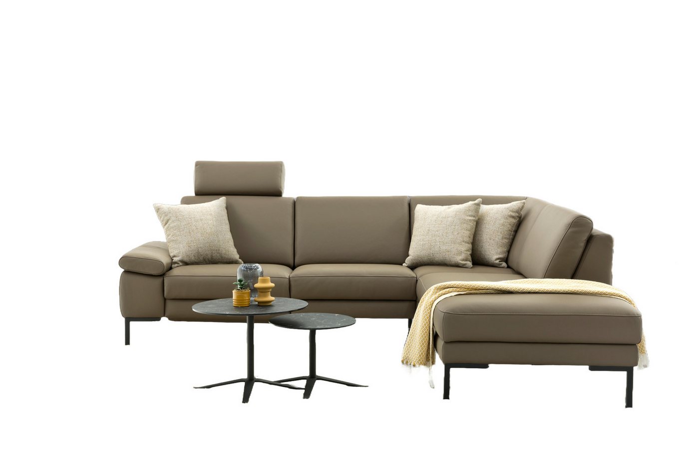 Natur24 Sofa Massimo Sofa Ecksofa 272x218 cm in Leder Braun/Grün Natur24 Sofa Massimo Sofa Ecksofa 272x218 cm in Leder Braun/Grün von Natur24