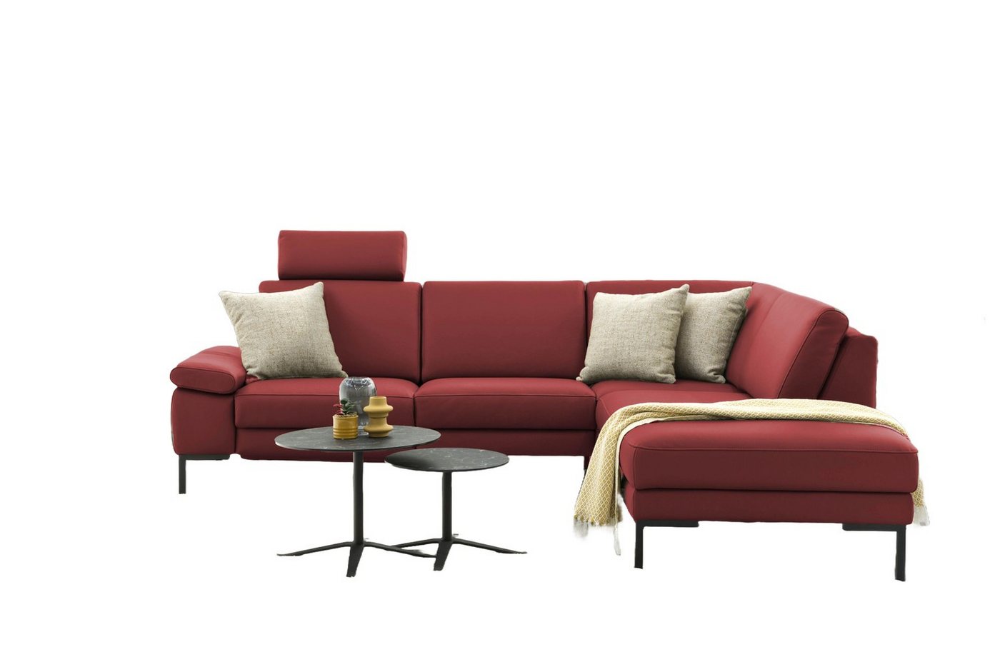 Natur24 Sofa Massimo Sofa Ecksofa 282x218 cm in Leder Rot Natur24 Sofa Massimo Sofa Ecksofa 282x218 cm in Leder Rot von Natur24
