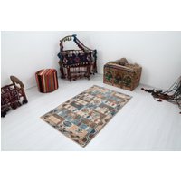 100x150 Wollteppich, Handgeknüpfter Teppich, Teppich von NaturalRugHome