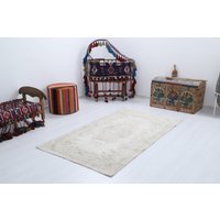 100x200 Wollteppich, Vintage Teppich, Oushak Weicher Handgemachter Hausdekor, 1604 von NaturalRugHome