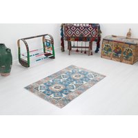 Teppich Boho, Kelimteppich, Vintage Teppich, Handgemachter Wollteppich, Kelimteppich 100x150, Dekorationsteppich von NaturalRugHome