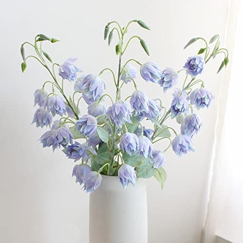 Künstliche Blauglocken-Seidenblumen, für den Außenbereich, künstliche Kunststoffblume, künstliche Maiglöckchen, Orchidee für Zuhause, Büro, Dekoration, Esstisch, Tafelaufsatz (hellblau) von NatureMan