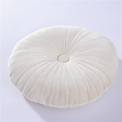 NatureMan Rundes Wurfkissen, Samtdekoration, kleines Wurfkissen, Kürbis-Wurfkissen, geeignet für Wohnzimmer, Sofa, Bett, Boden, 34,8 cm, (Creme) von NatureMan